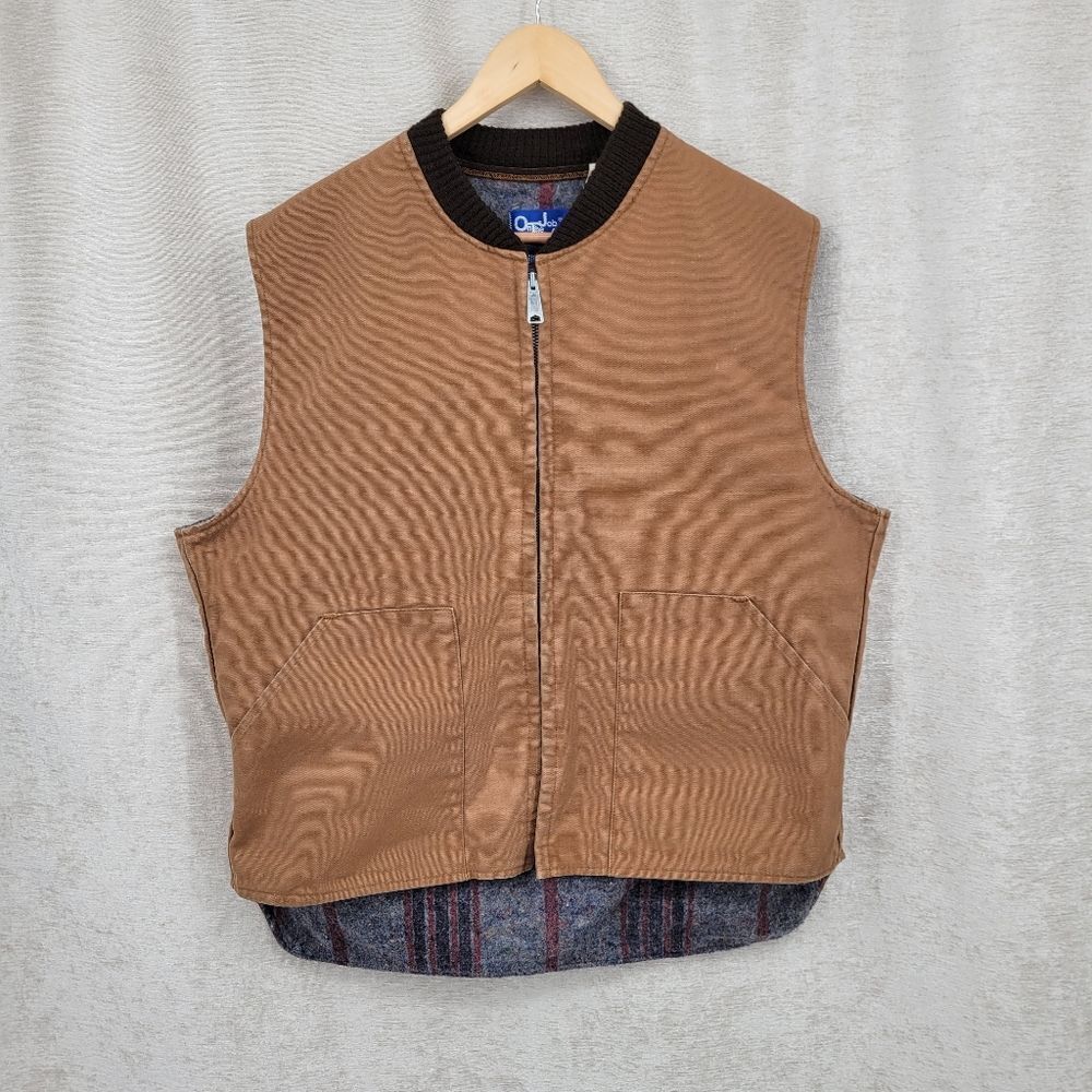 Big Smith Vintage On The Job Canvas Work Wear Vest With Blanket Lining